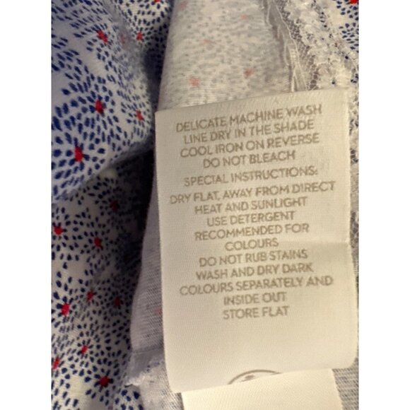 Boden Blue White Red V Neck Dress Short Sleeve US Size 8L - Picture 8 of 8